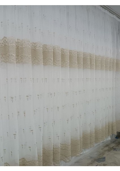 Atl Zemin Tül Perde 12069 Perfect Özel Model 1x3 Sık Pile Kırışmaz Ütü Istemez