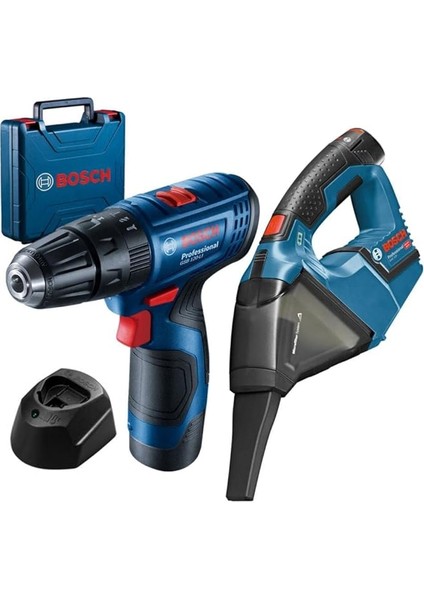 Professional Gsb 120-LI Akülü Darbeli Delme Vidalama Makinesi + Gas 12V Akülü El Süpürgesi