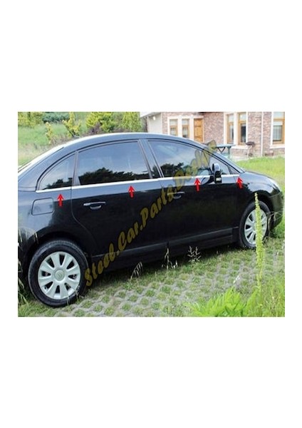 Ebal Oto Citroen C4 Sedan Krom Cam Çıtası 8 Parça 2005-2010 Model Arası Uyumlu Paslanmaz Çelik