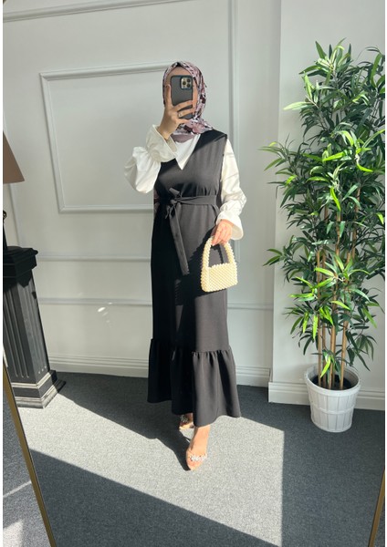 Siyah Krep Tesettür Jile fiyatları