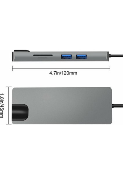 Macbook Uyumlu Type-C To 4K 1080P Hd HDMI 1000 Mbps Gigabit Ethernet RJ45 Pd Sd Kart 2* USB 3.0 VGA 8ın1 Çevirici Hub Adaptör modelleri