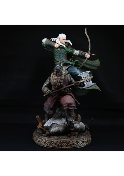 Yüzüklerin Efendisi Legolas ve Gimli Diorama Boyalı Figür 30 cm (Büyük Boy)