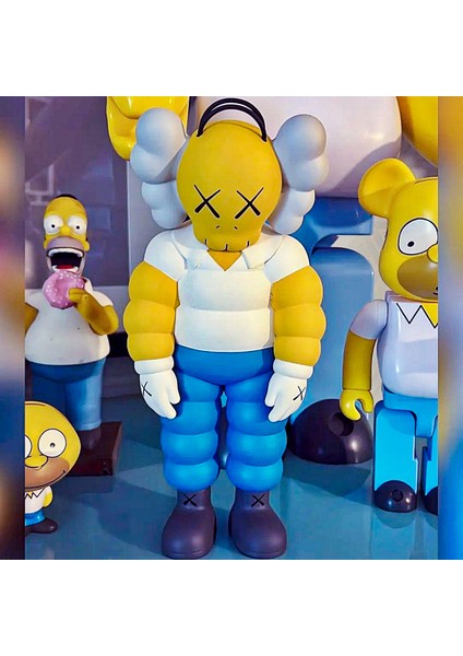 Kaws What The Party Homer Simpson Boyalı Figür Büyük Boy 20 cm