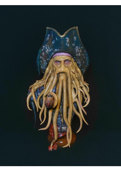 Karayip Korsanları Davy Jones Büst Karayip Korsanları Ahtapot Adam Büst Büyük Boy 25 cm