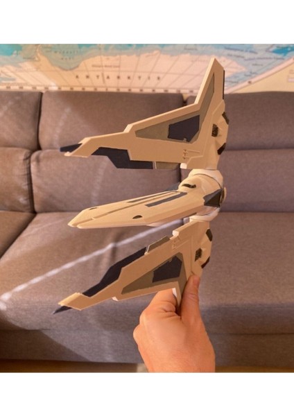 Mandalorian Uzay Gemisi Kom'rk Maket Spaceship Star Wars 25 cm Boy (Büyük Boy)