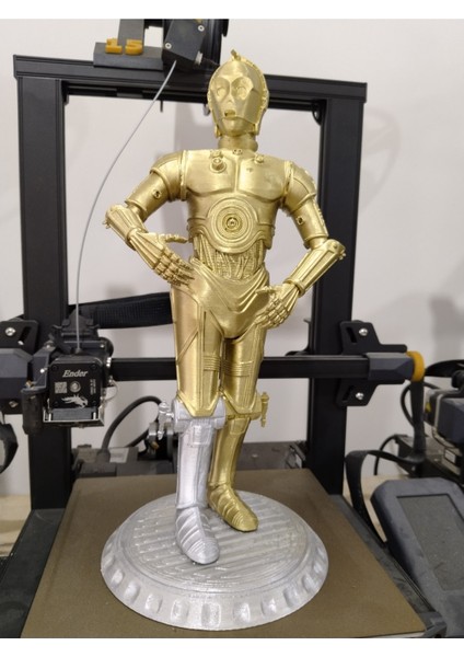 C3PO Star Wars Boyalı Figür 25 cm (Dev Boy)