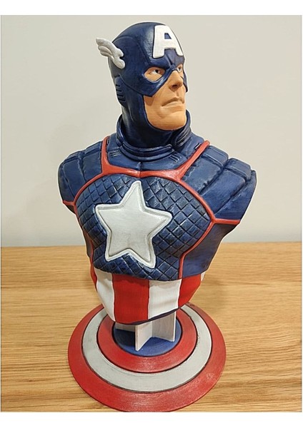 Captain America Ilk Intikam Boyalı Büst 12 cm