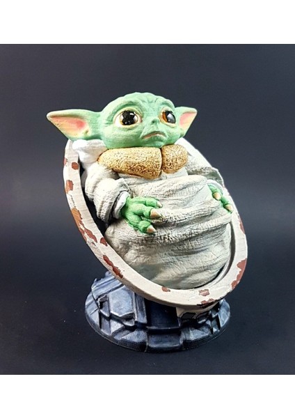Bebek Yoda Kundakta Boyalı Büst 12 cm modelleri