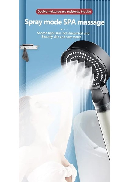 Filtreli 5 Fonksiyonlu Siyah Yüksek Basınçlı Ayarlanabilir Duş Başlığı - 10542041883 fiyatları