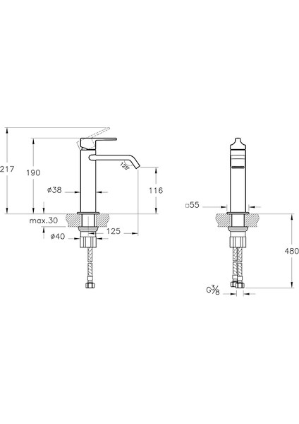 Suit A4281629 Lavabo Bataryası Üstten, Soft Altın fiyatları