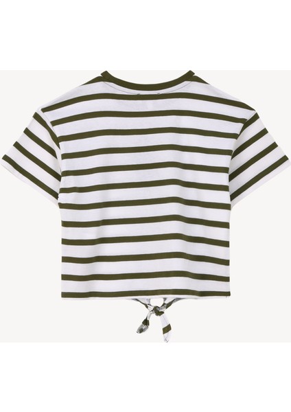 Çok Renkli Kız Çocuk Bisiklet Yaka Relaxed Baskılı T-Shirt C4SG-TST4010 fiyatları