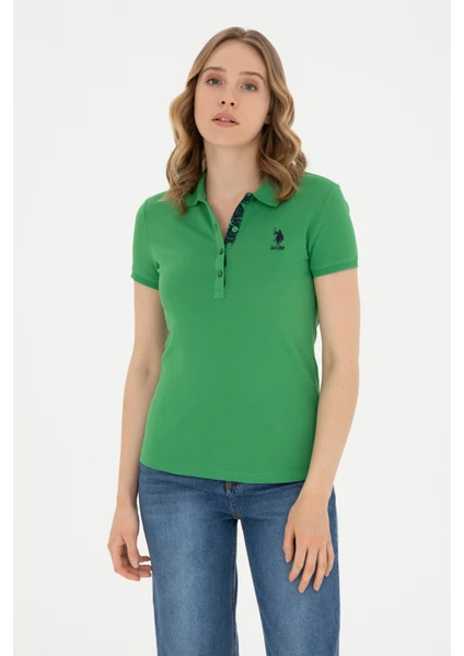 U.S. Polo Assn. Kadın Yeşil Tişört Basic 50280060-VR054