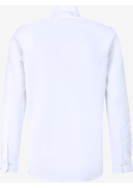 Slim Fit Klasik Yaka Beyaz Erkek Gömlek BBSS24MSH019 fiyatları