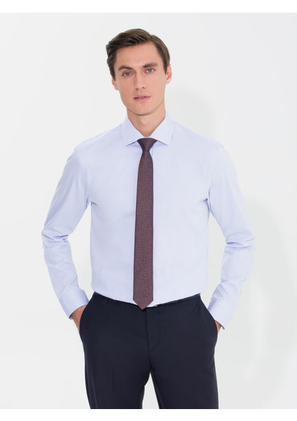 Erkek Açık Mavi Slim Fit Uzun Kollu Basic Gömlek 50269714-VR003
