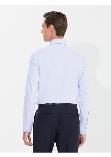 Erkek Açık Mavi Slim Fit Uzun Kollu Basic Gömlek 50269714-VR003