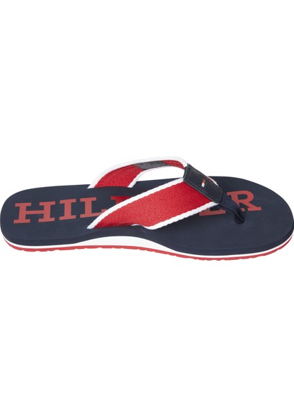 Lacivert - Kırmızı Erkek Plaj Terliği Patch Hılfıger Beach Sandal fiyatları