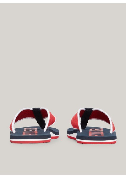 Lacivert - Kırmızı Erkek Plaj Terliği Patch Hılfıger Beach Sandal indirimleri