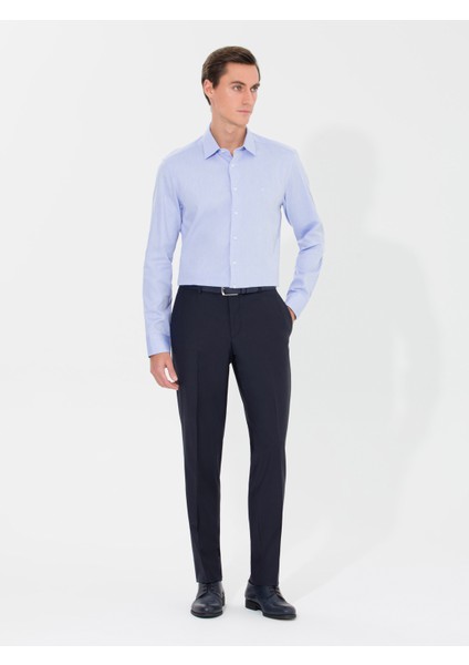 Erkek Açık Mavi Slim Fit Uzun Kollu Basic Gömlek 50268926-VR003