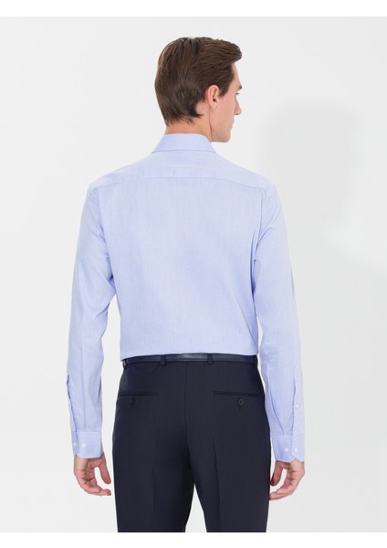 Erkek Açık Mavi Slim Fit Uzun Kollu Basic Gömlek 50268926-VR003
