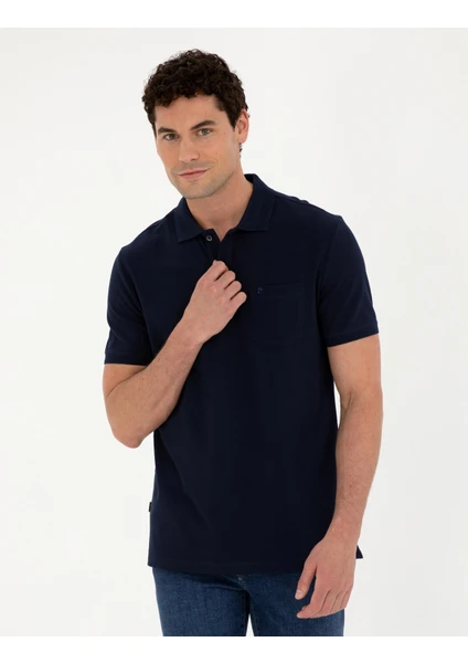 Pierre Cardin Erkek Lacivert Regular Fit Basic Tişört 50280753-VR033