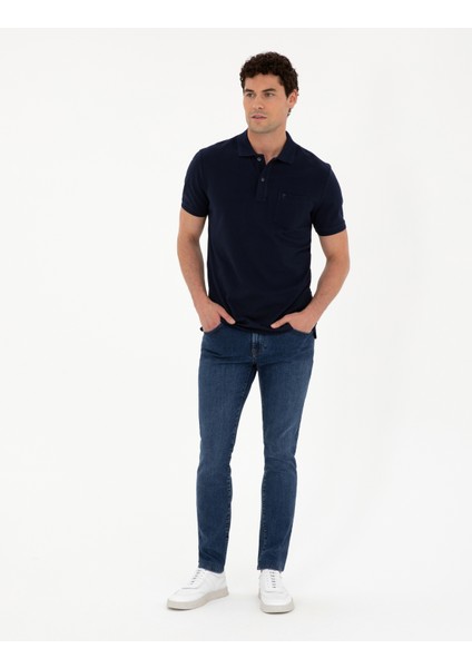 Pierre Cardin Erkek Lacivert Regular Fit Basic Tişört 50280753-VR033