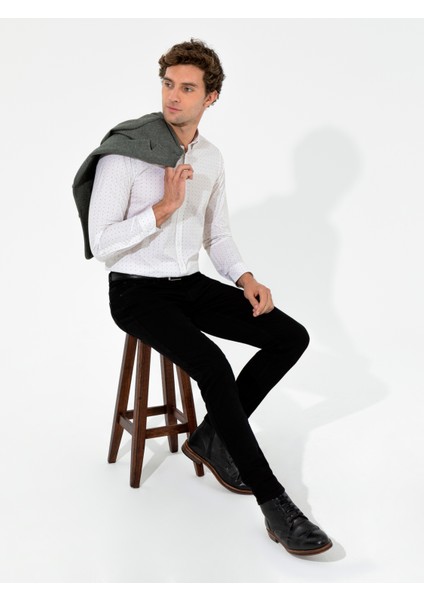 Erkek Bej Slim Fit Uzun Kollu Gömlek 50255653-VR011