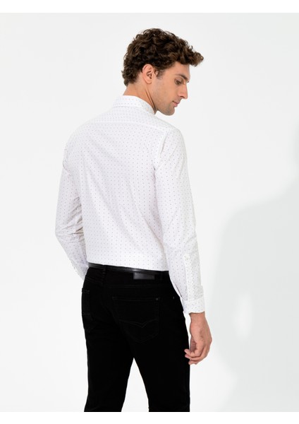 Erkek Bej Slim Fit Uzun Kollu Gömlek 50255653-VR011