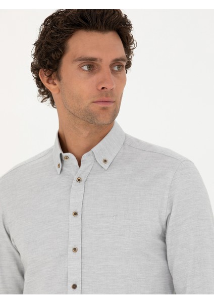 Erkek Taş Slim Fit Uzun Kollu Gömlek 50279988-VR049 fiyatları