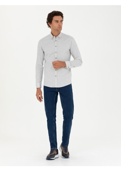 Erkek Taş Slim Fit Uzun Kollu Gömlek 50279988-VR049 fırsatları