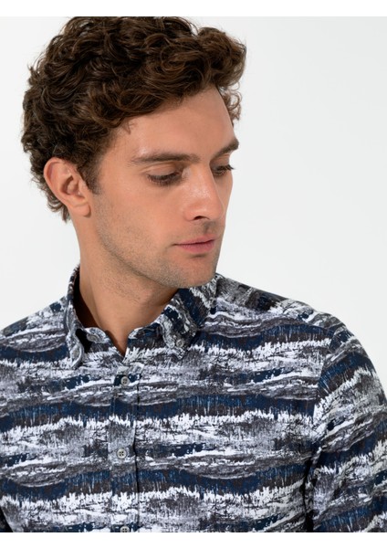 Erkek Gri Slim Fit Uzun Kollu Gömlek 50255330-VR024 fiyatları