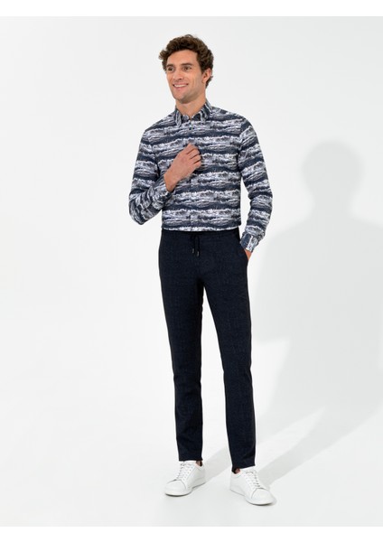 Erkek Gri Slim Fit Uzun Kollu Gömlek 50255330-VR024 fırsatları