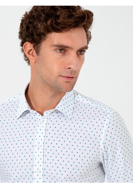 Erkek Beyaz Slim Fit Uzun Kollu Gömlek 50255635-VR013 fiyatları