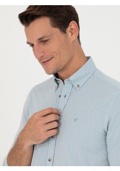 Erkek Açık Mavi Slim Fit Uzun Kollu Gömlek 50265476-VR003 fiyatları