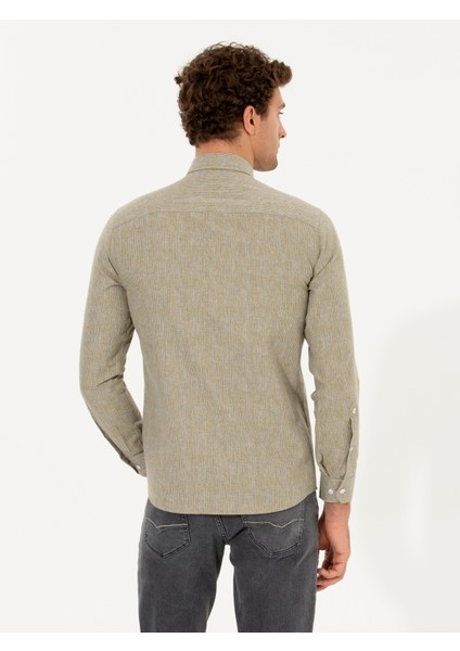 Erkek Hardal Slim Fit Uzun Kollu Gömlek 50255618-VR072 modelleri