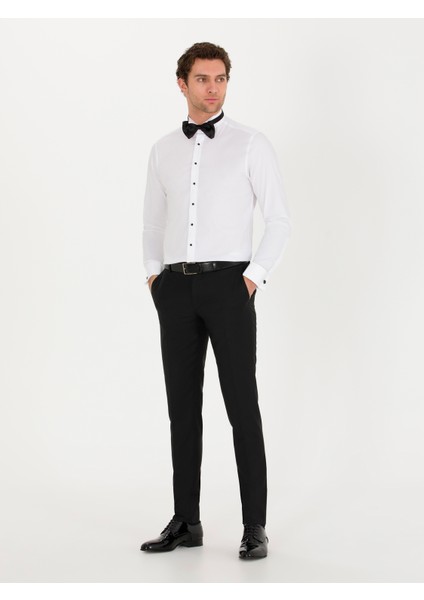 Erkek Beyaz Slim Fit Smokin Gömlek 50269833-VR013 fırsatları