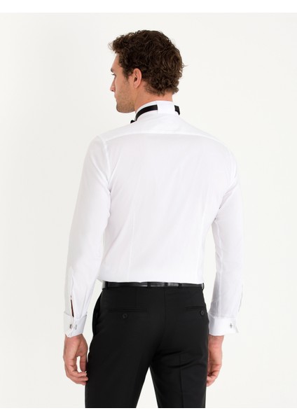 Erkek Beyaz Slim Fit Smokin Gömlek 50269833-VR013 indirimleri