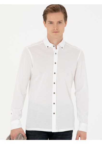 Erkek Beyaz Slim Fit Uzun Kollu Gömlek 50279606-VR013 modelleri