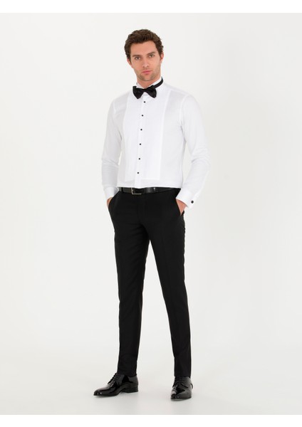 Erkek Beyaz Slim Fit Smokin Gömlek 50269231-VR013