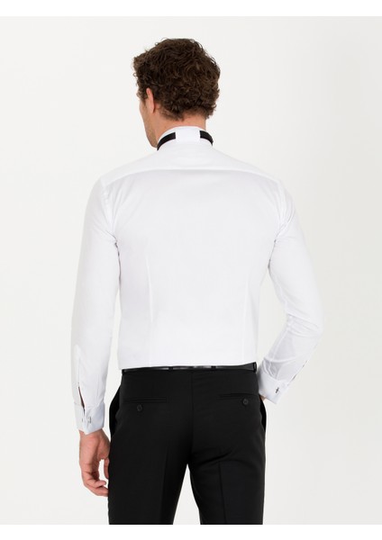 Erkek Beyaz Slim Fit Smokin Gömlek 50269231-VR013 fiyatları