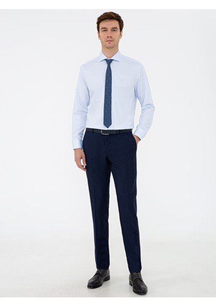 Erkek Açık Mavi Modern Fit Uzun Kollu Basic Gömlek 50235520-VR003