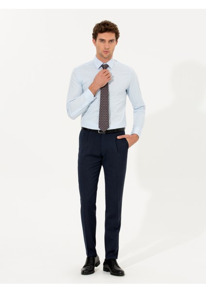 Erkek Açık Mavi Slim Fit Uzun Kollu Basic Gömlek 50268506-VR003