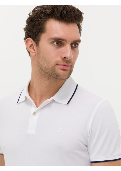 Erkek Beyaz Slim Fit T-Shirt 50268210-VR013