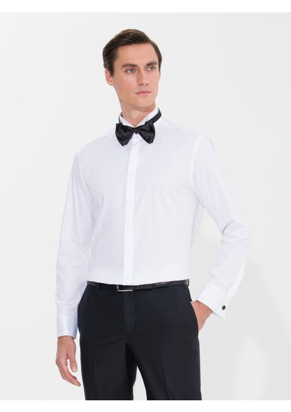 Erkek Beyaz Slim Fit Smokin Gömlek 50269446-VR013 indirimleri