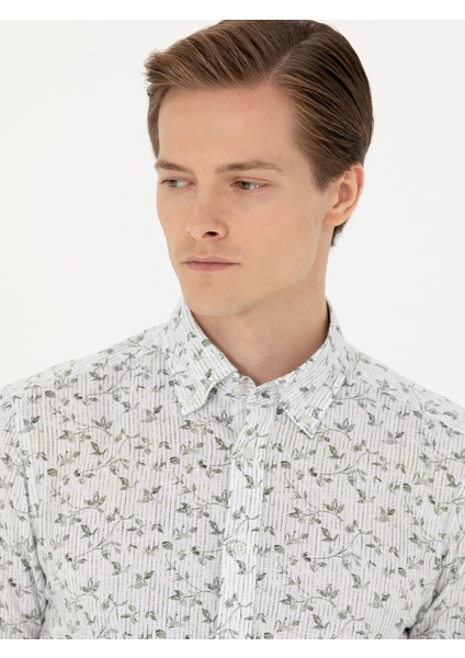 Erkek Haki Slim Fit Uzun Kollu Gömlek 50253868-VR027 fiyatları