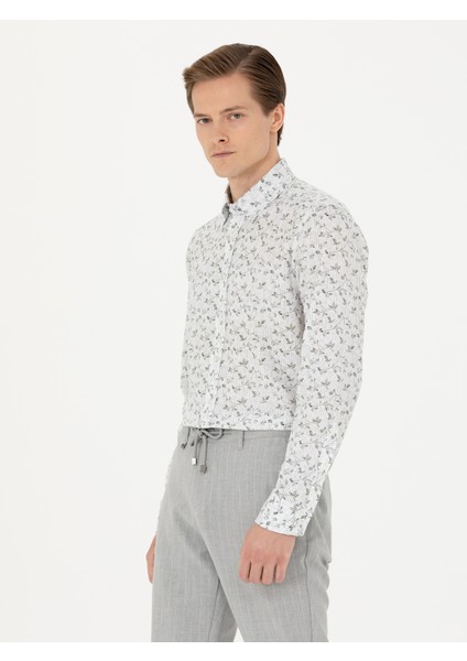 Erkek Haki Slim Fit Uzun Kollu Gömlek 50253868-VR027 modelleri