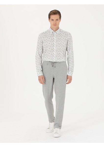 Erkek Haki Slim Fit Uzun Kollu Gömlek 50253868-VR027 fırsatları