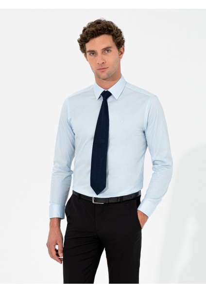 Erkek Açık Mavi Slim Fit Uzun Kollu Basic Gömlek 50259791-VR003 indirimleri