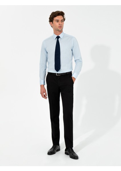 Erkek Açık Mavi Slim Fit Uzun Kollu Basic Gömlek 50259791-VR003
