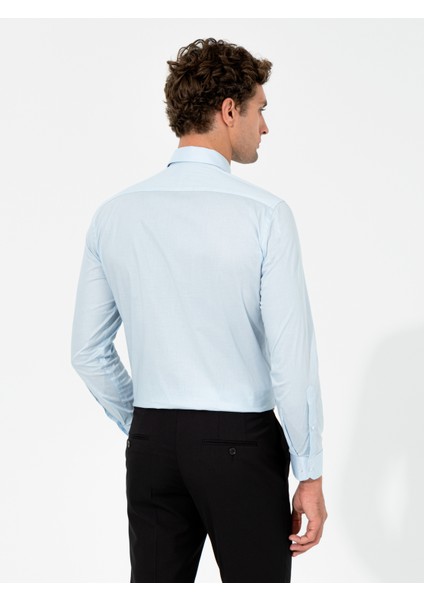Erkek Açık Mavi Slim Fit Uzun Kollu Basic Gömlek 50259791-VR003 fiyatları