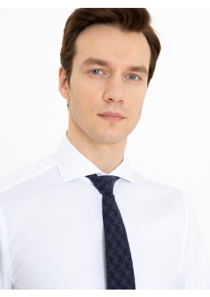 Erkek Beyaz Slim Fit %100 Pamuk İtalyan Yaka Klasik Gömlek 50250845-VR013 fiyatları